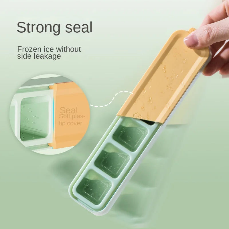 Zackoo 6Grids Silicone Ice Cube Tray Food Grade Sealed Space Saving Refrigerator Accessory for Household Ice Making