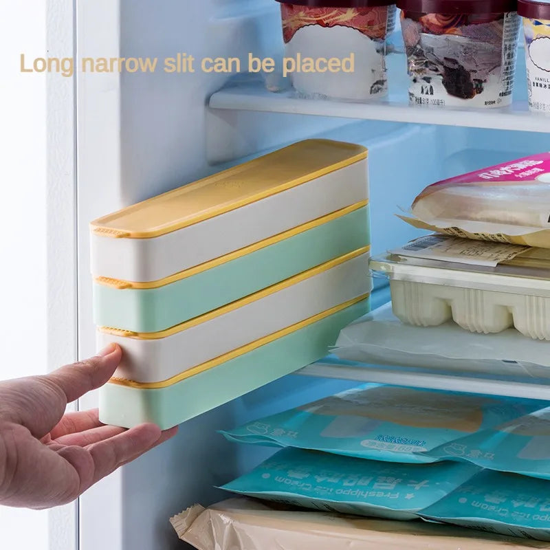 Zackoo 6Grids Silicone Ice Cube Tray Food Grade Sealed Space Saving Refrigerator Accessory for Household Ice Making