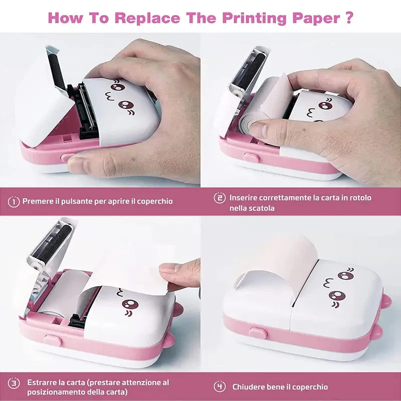 Portable Mini Wireless Printer, Print Photos, Ink-free Thermal Printer, Memos, Lists, Christmas, Halloween, Thanksgiving Gifts