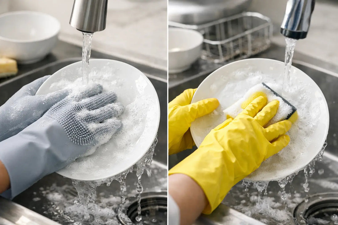 矽膠洗碗手套 vs 一般手套 for Better Everyday Dishwashing