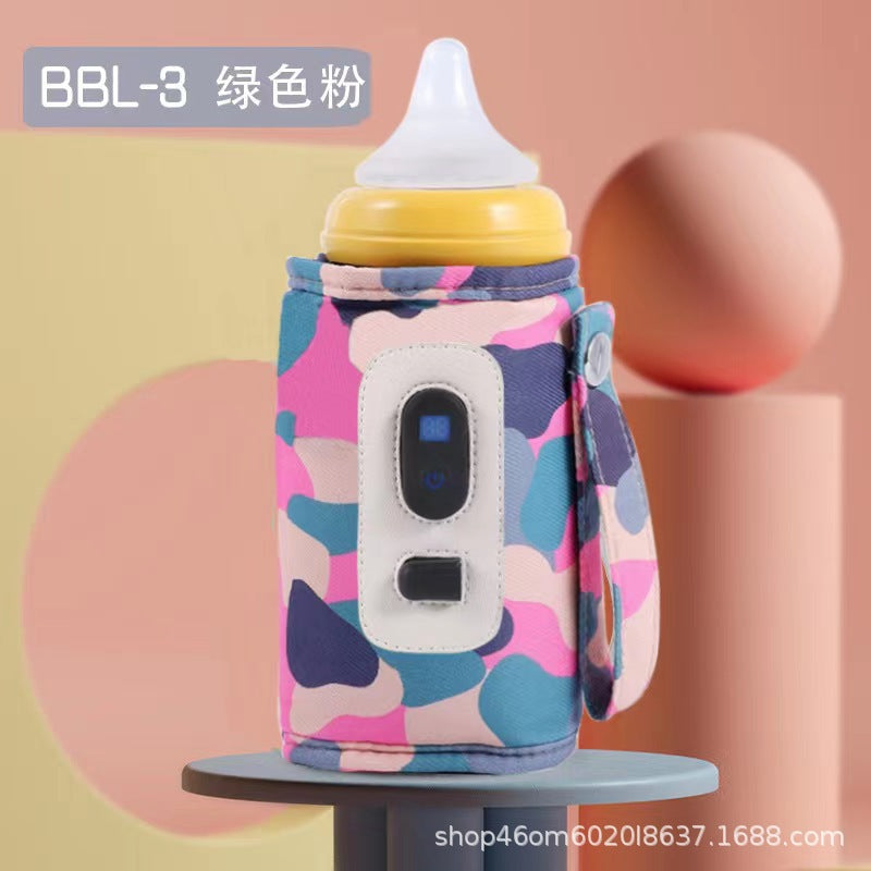 Baby bottle insulation cover USB heating thermostat warm milk artifact with temperature display bottle out portable insulation cover