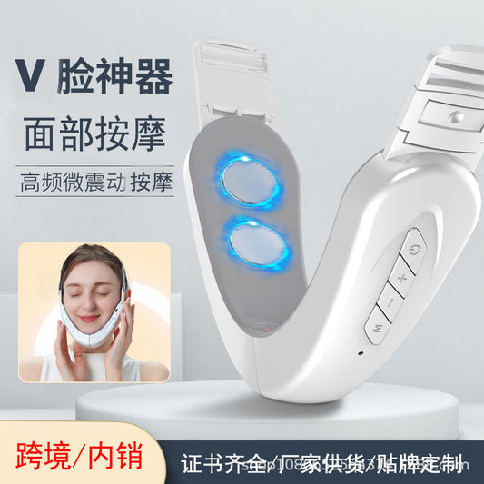 Cross-border V-shaped face-lifting instrument ems micro-current plastic face smart v-face beauty instrument facial massager thin chin