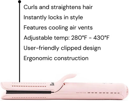 New HAIR Le Duo Standard 360° Airflow Styler 2-in-1 Curling Wand & Titanium Flat Iron Hair Straightener Professional Hair Curler